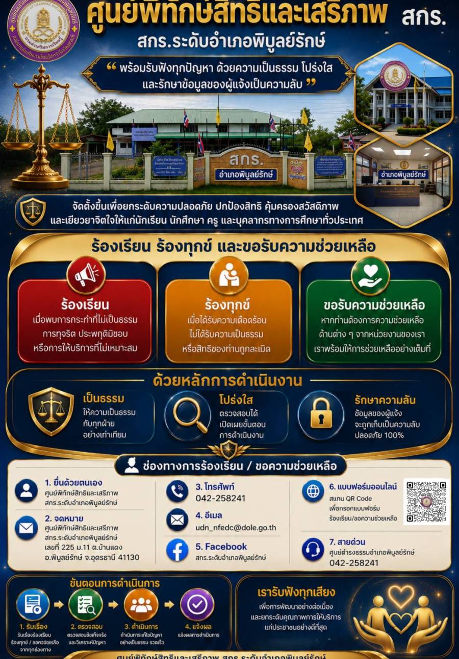 ศูนย์พิทักษ์สิทธิและเสรีภาพ สกร.อำเภอพิบูลย์รักษ์